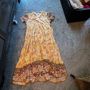 Floral Yellow Maxi Dress